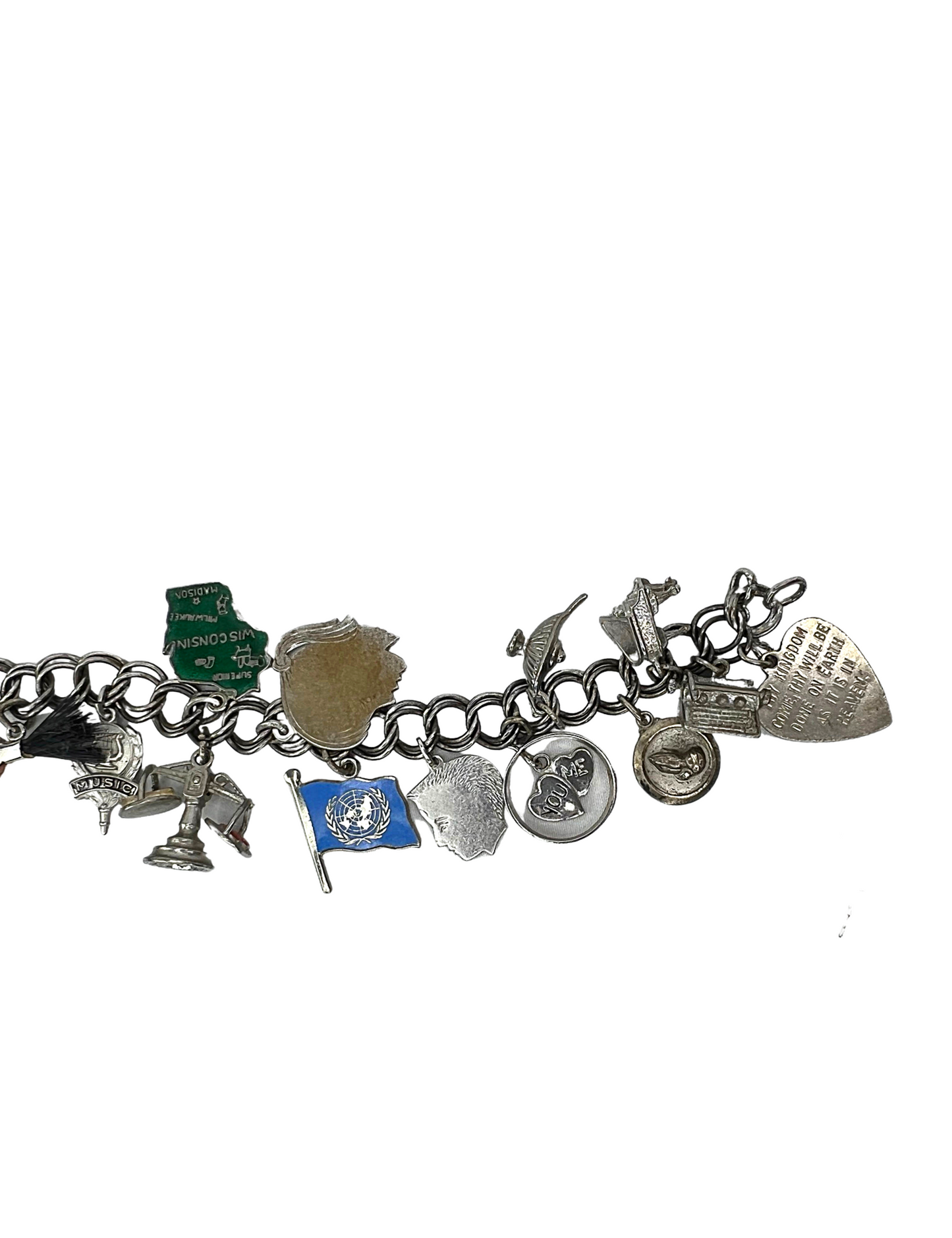 50’s Silver Charm Bracelet 7.5”