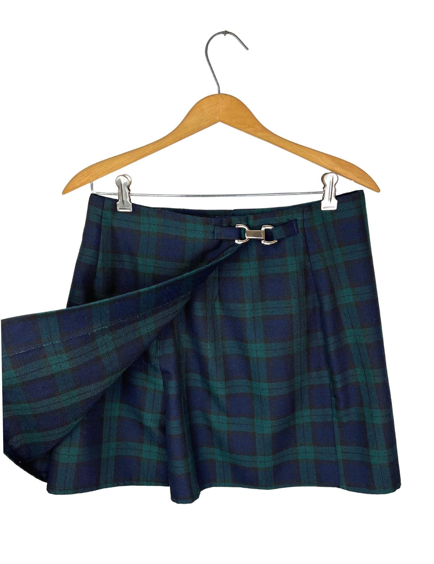 Vintage 90’s Blackwatch Plaid Schoolgirl Mini Skort Skirt