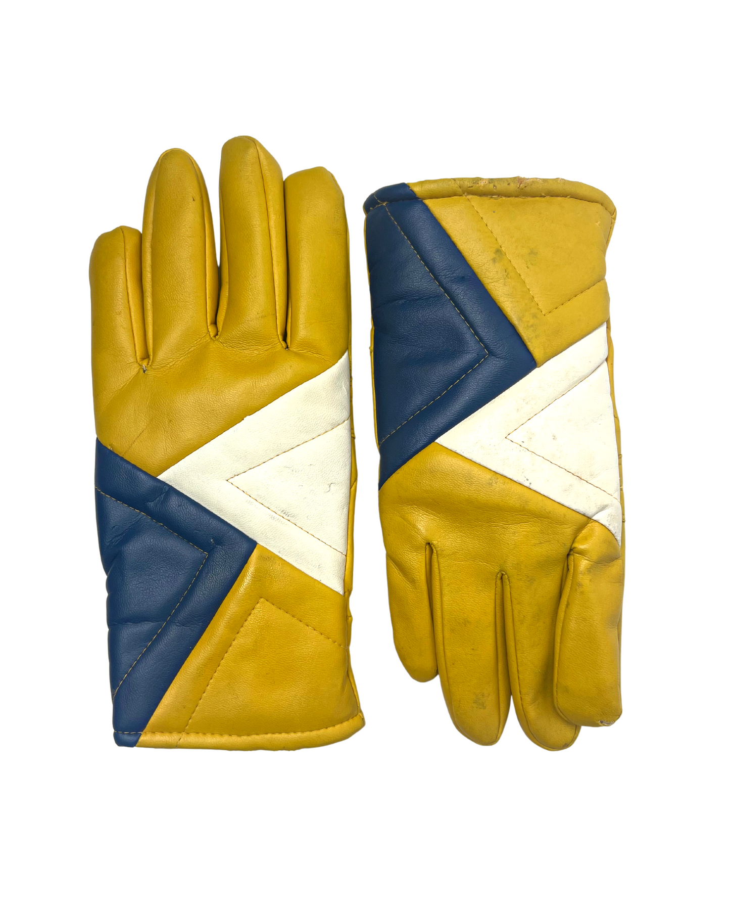 Vintage 70’s Avon Yellow Mod Faux Leather Gloves