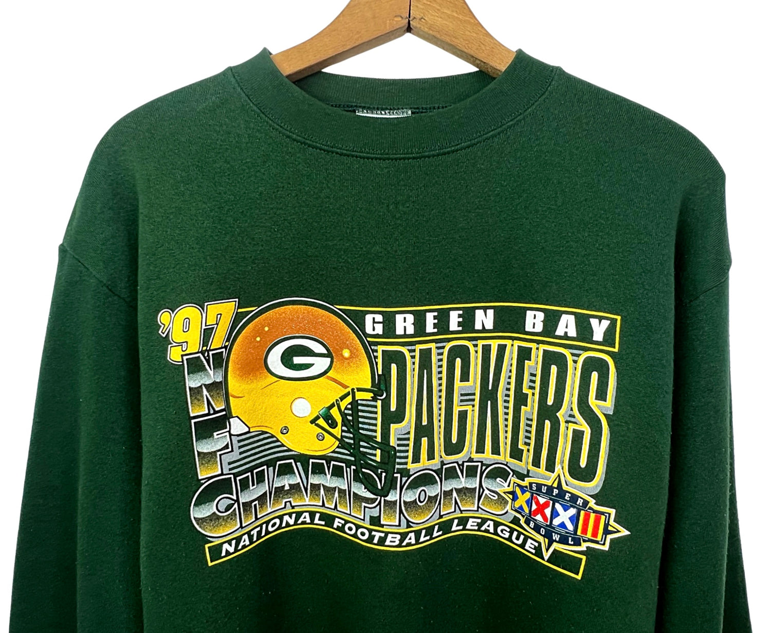 Vintage 1997 Green Bay Packers Quilted NFL Crewneck Sweatshirt Size XL