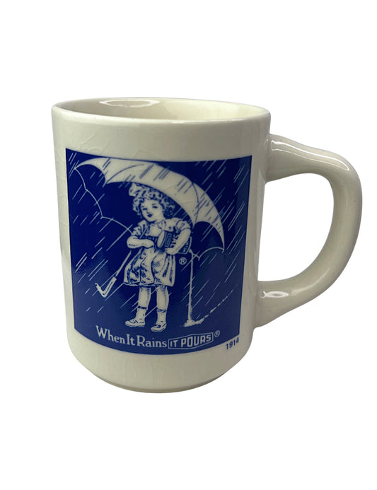 Vintage Morton Salt Girl 1914 When It Rains, It Pours Replica 10oz Coffee Mug