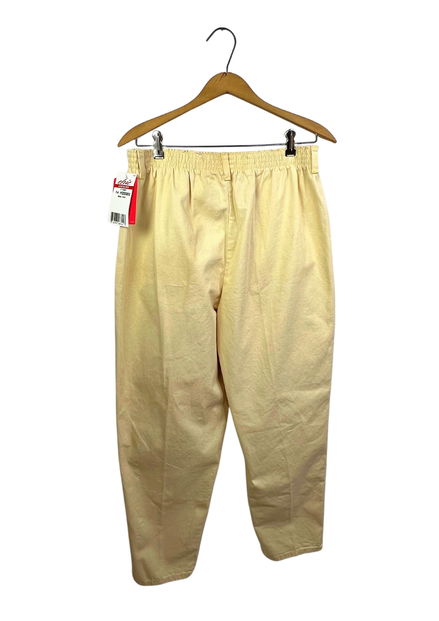 90’s Chic Jeans Pale Butter Yellow 100% Cotton Tapered Leg Baggy Jogger Pants