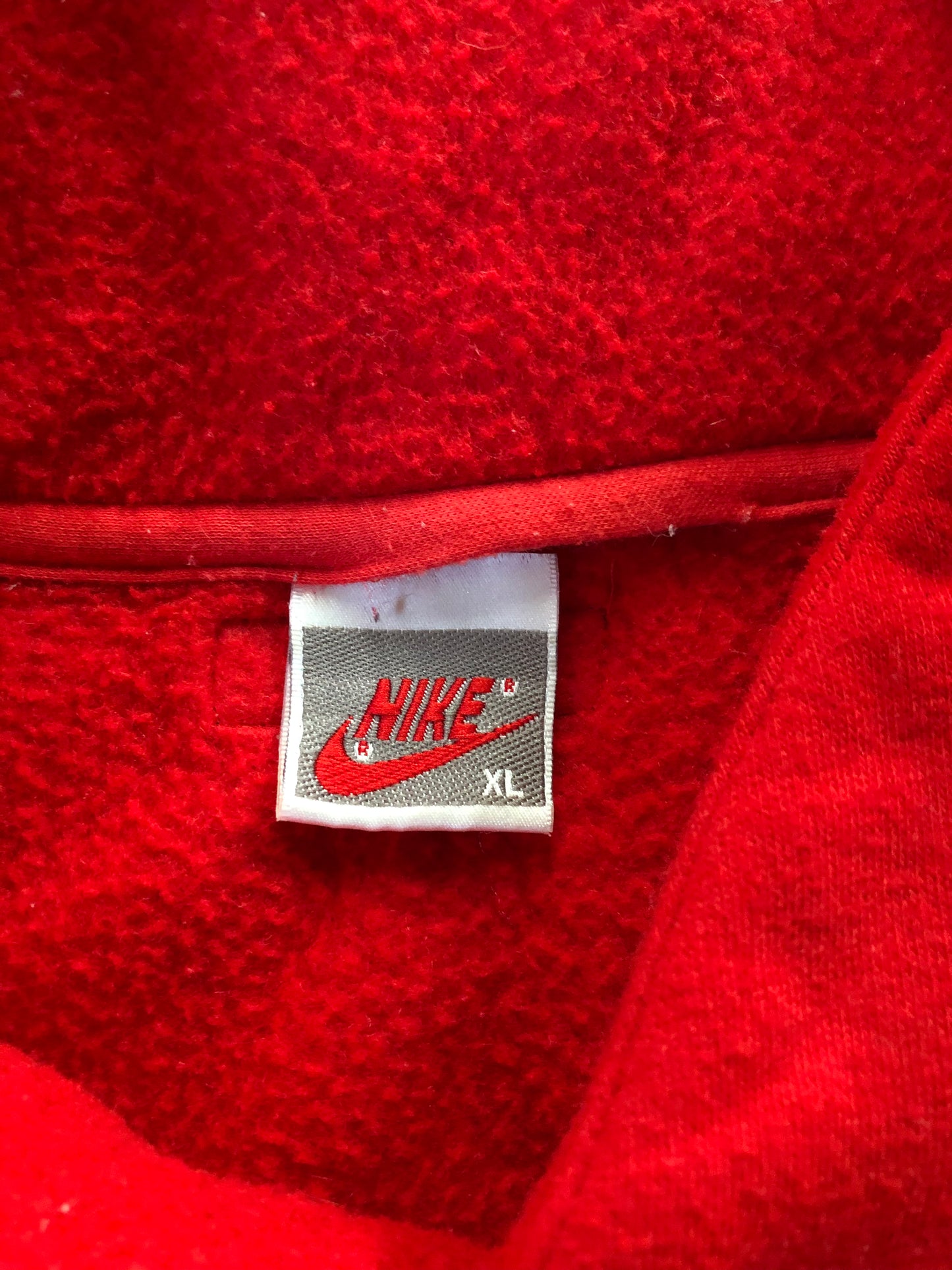80’s Nike Gray Label Cherry Red Collared Pullover Sweatshirt with Zip Pocket