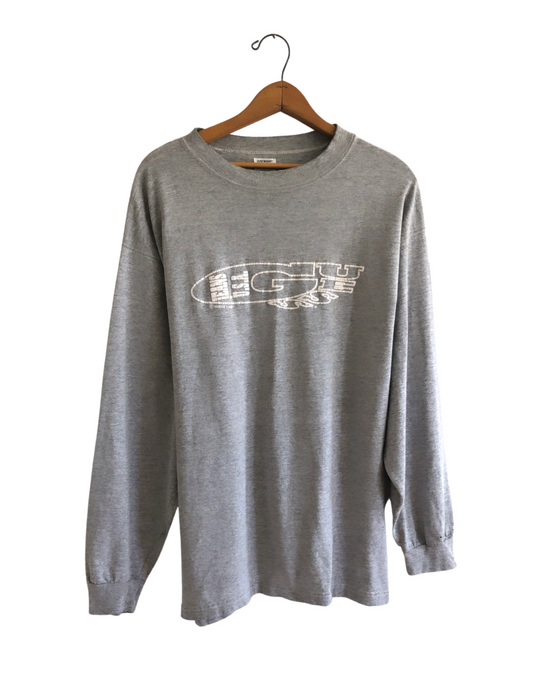 '93 GUESS JEANS USA Light Grey Heather Long Sleeve Tee Size X-Large