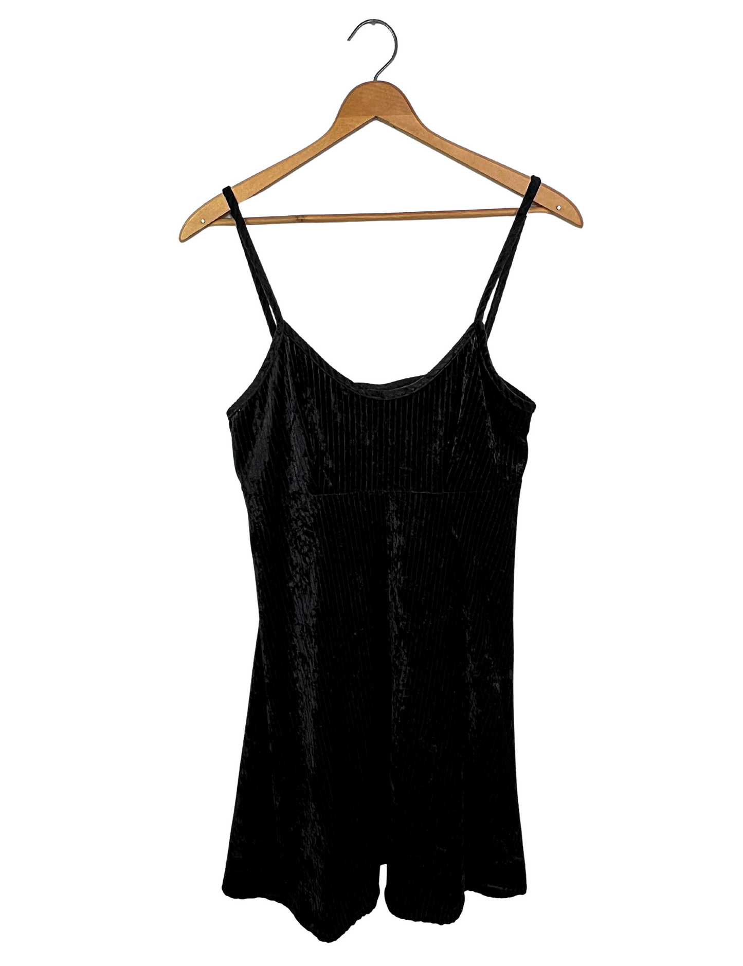 90’s Black Corduroy Spaghetti Strap Grunge Dress Size S/M